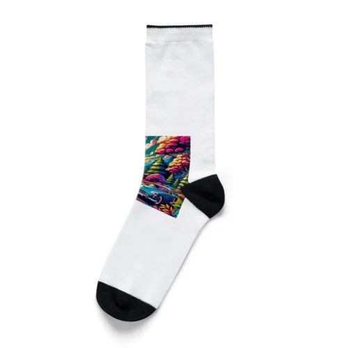 山のドライブ Socks