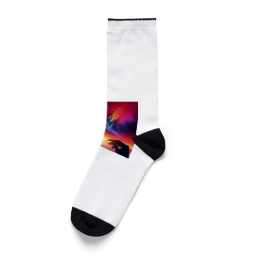 幻想的な夕焼け Socks