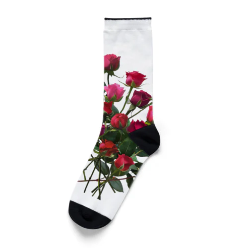 Redpink 26 Roses Socks