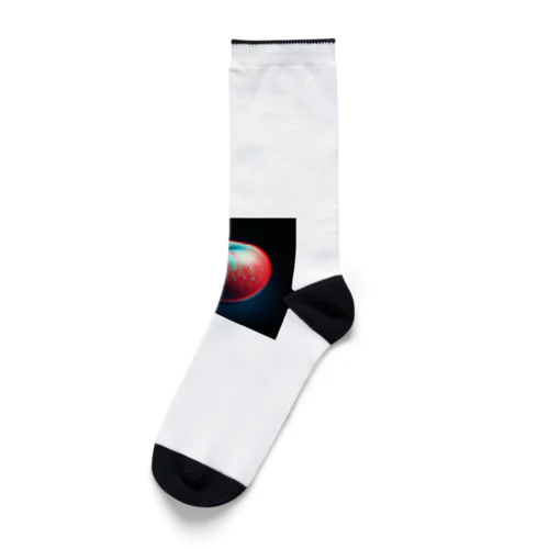 ３D　立体視　リンゴ Socks