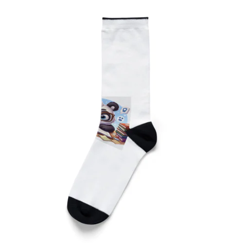 お勉強中のパンダ Socks