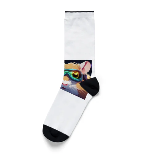 「夢のような夜の世界、ハムスターのアニメチックな冒険！」 Socks