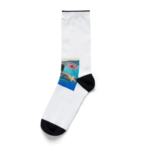 遊泳する赤ちゃん日本代表 Socks