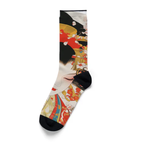 浮世絵 美人画 Ukiyoe beauty painting [UB-NIJI06-SR001-0009] Socks