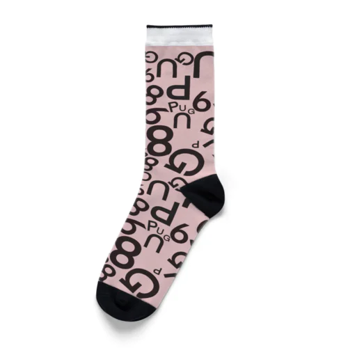 パグ　ロゴ　 Socks