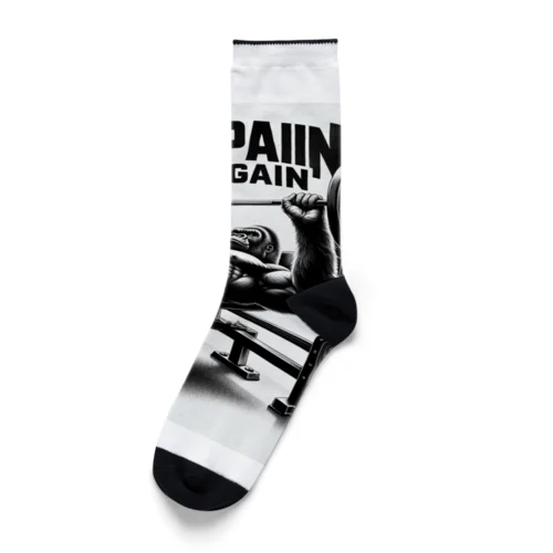 NO PAIN NO GAIN ゴリラベンチプレス Socks