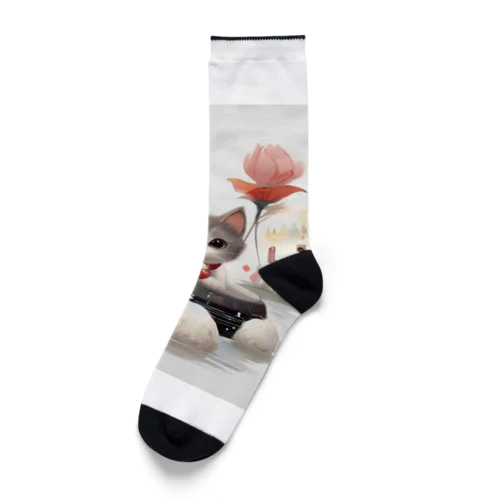 猫とお花 Socks