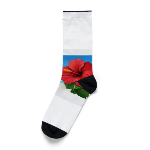 ハイビスカス　リゾート　🌺　🏝️ Socks