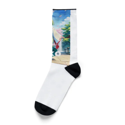 春の神社の巫女様 Socks