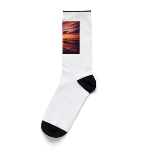 夕日の沈む海 Socks