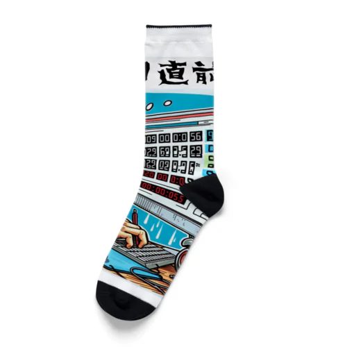 締め切り直前: 時計を見て焦る表情のプログラマー　#2 Socks