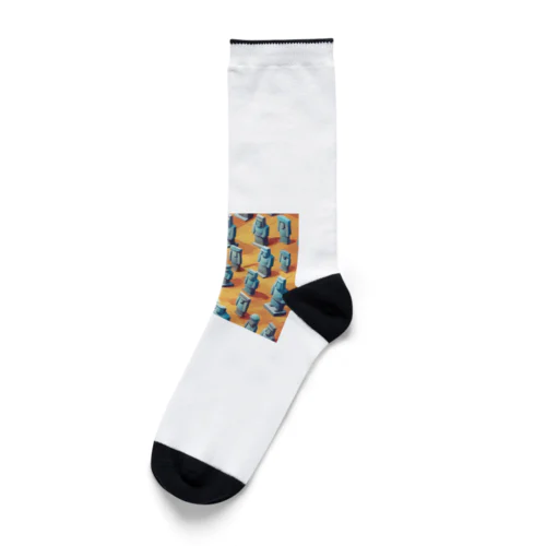 モアイ像の集団 Socks