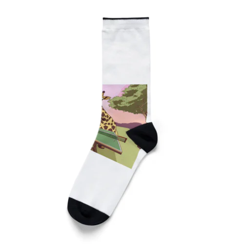 卓球とキリン Socks