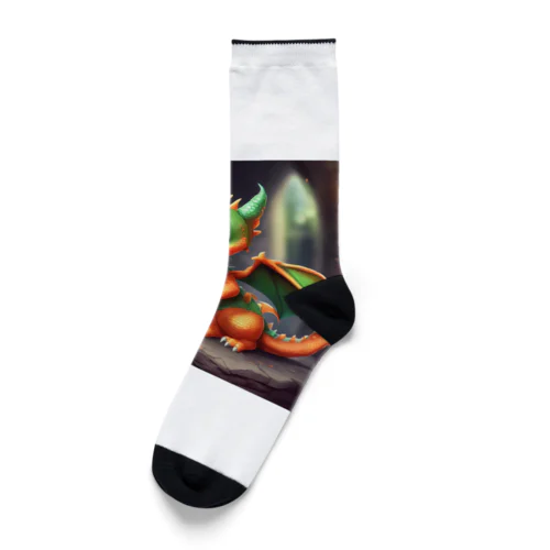 可愛い金運上昇竜 Socks