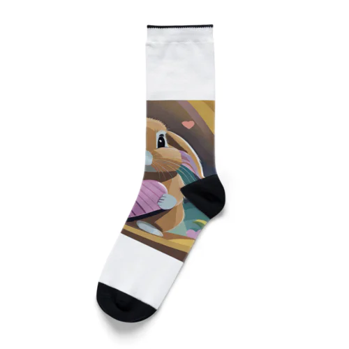 ハートを持ったうさぎ Socks