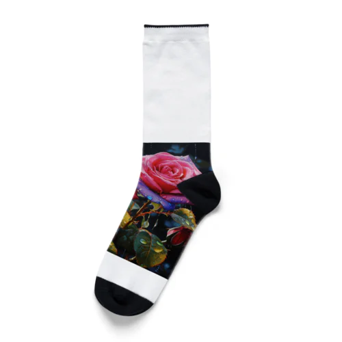 煌めくバラ　なでしこ1478 Socks