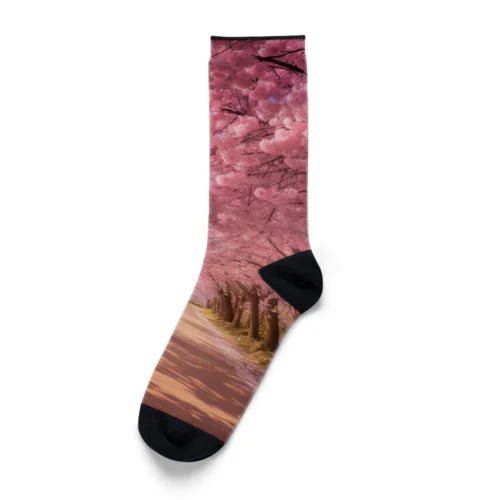 桜並木　なでしこ1478 Socks