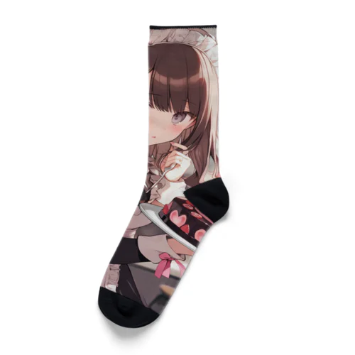 メイドカフエで働く女性　なでしこ1478 Socks