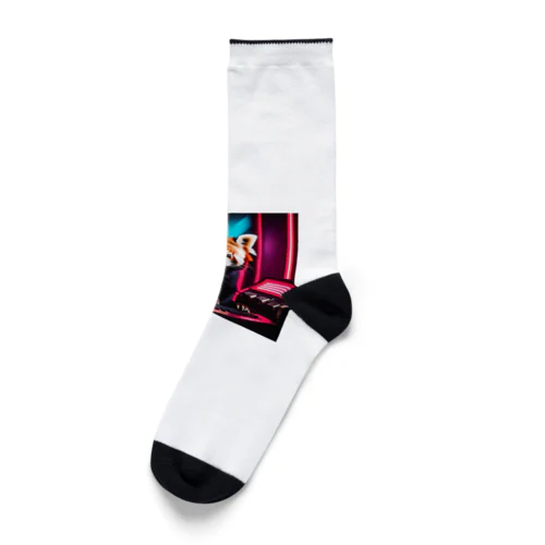 ネオンカラーのレッサーパンダ Socks