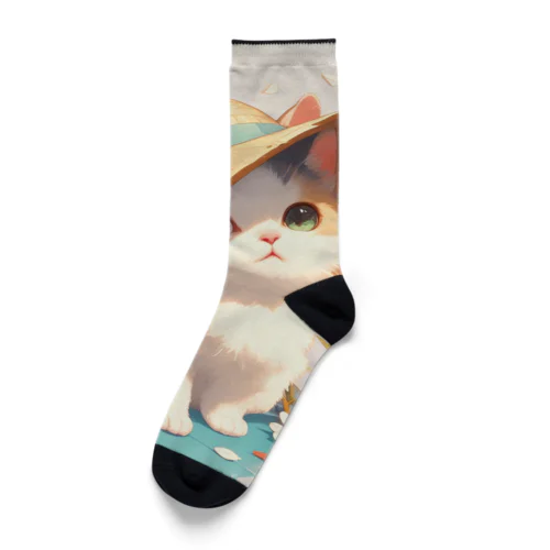 帽子をかぶった可愛い子猫 Marsa 106 Socks