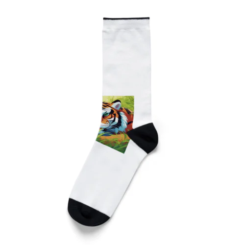 他の虎と遊んでいる虎 Socks