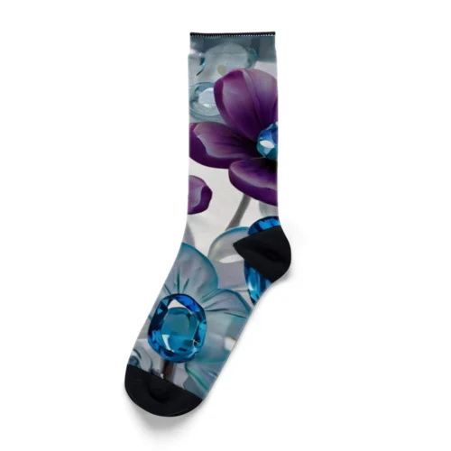 アメジストとアクアマリンがお花になりました Socks