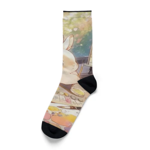 うさぎが画家に変身｡.:*･ﾟ Socks