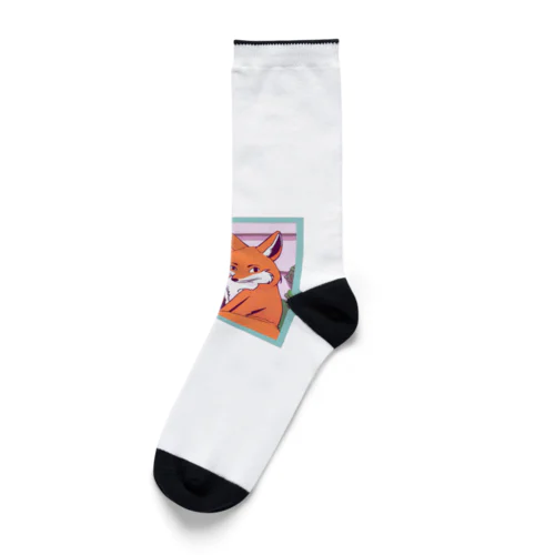 親子キツネと共に Socks