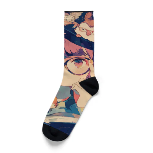 少女と読書週間　なでしこ1478 Socks