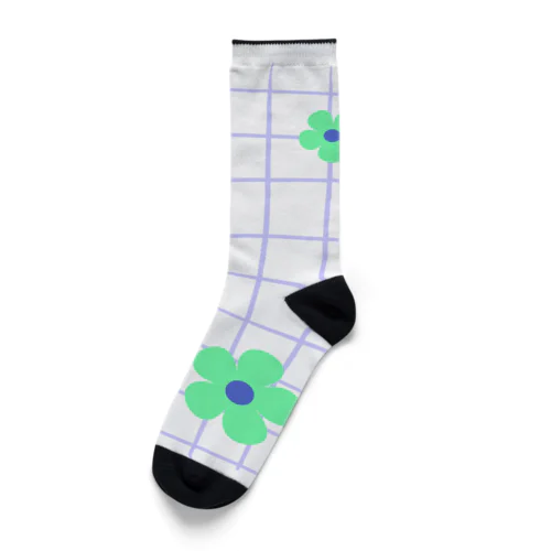 grid flower Socks