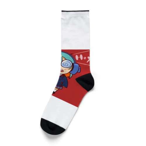 よく見ると目が回りそうな女の子 Socks