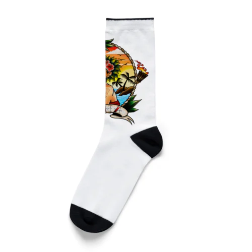 🌺ALOHA🌴（ﾜﾝﾎﾟｲﾝﾄ） Socks