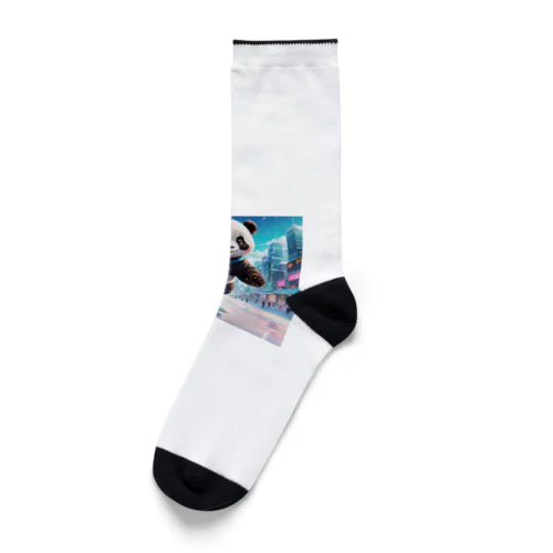 スケボーが楽しいパンダ Socks