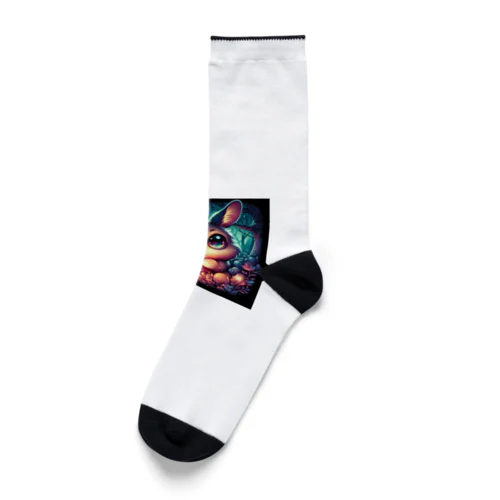 不気味で可愛いウサギ001 Socks