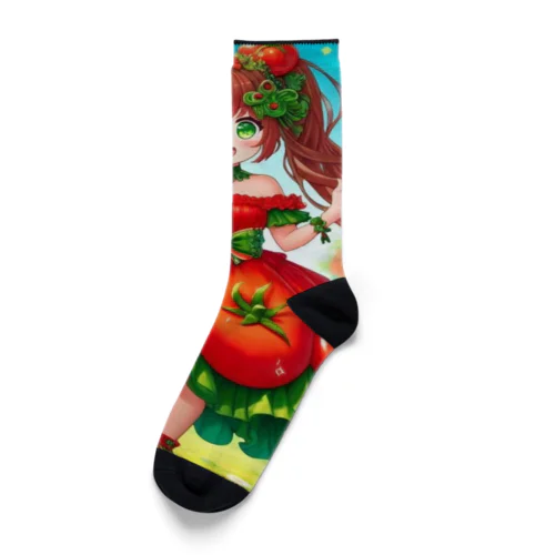 可愛い、トマト、リコピン Socks