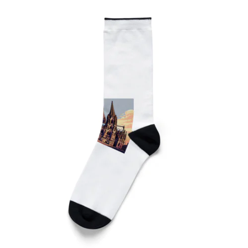 ケルン大聖堂（pixel art） Socks