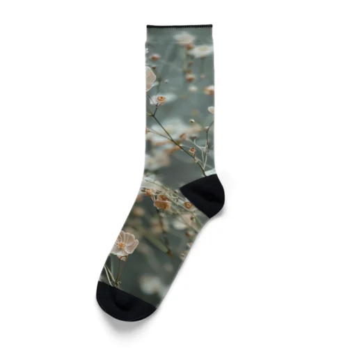 可憐な小花　なでしこ1478 Socks