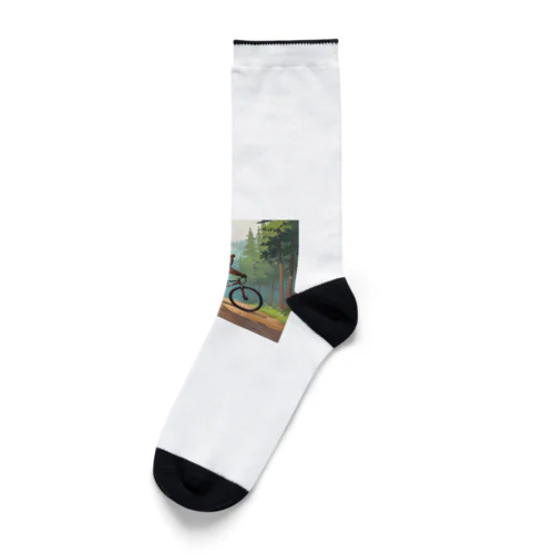 クマとサイクリング.. png Socks