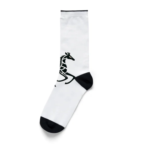 新感覚デザインの黒白キリン Socks