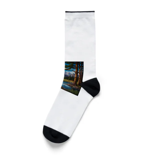 北米ロッキー山脈ステンドグラス Socks