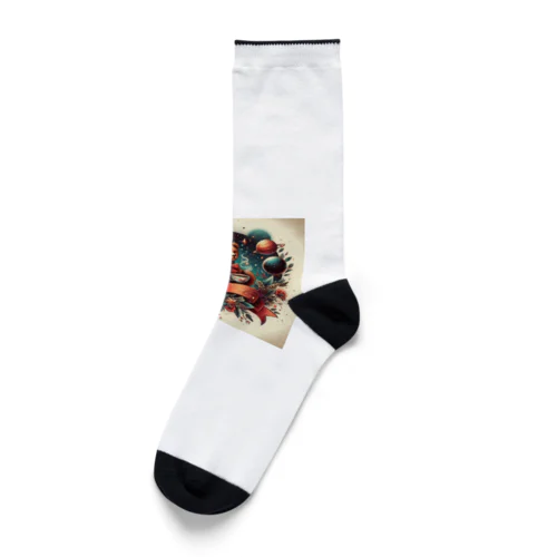 くまさん宇宙でお茶会 Socks