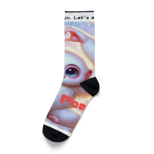 LOVE&PEACE　シロテナガザルくん Socks