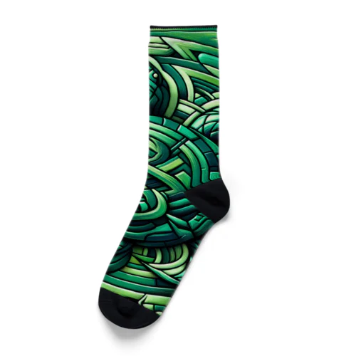 🐢玄武エメラルド護符🐍健康祈願、グラウンディング Socks