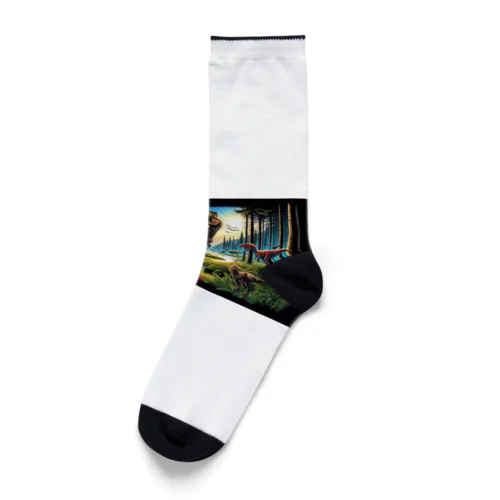 恐竜Ｔシャツを着て福井恐竜博物館へ行こう！ Socks