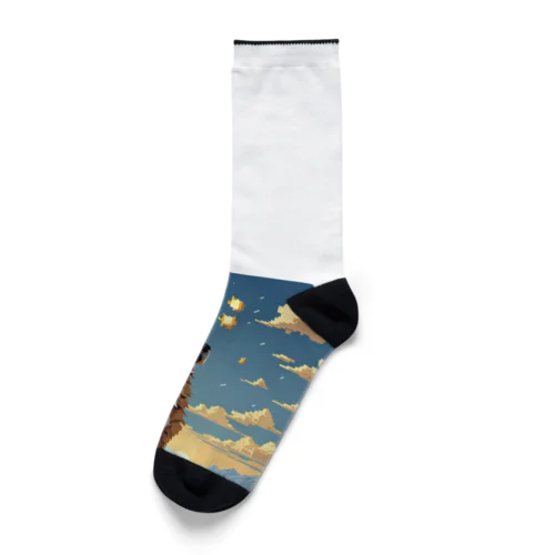 夕焼けとゴールデンレトリバー Socks