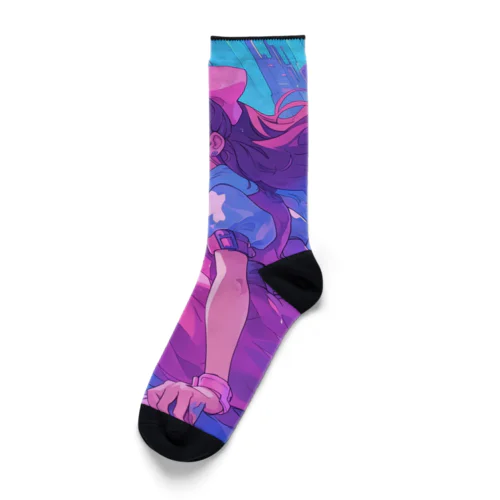 昭和レトロアニメ風近未来ガール Socks