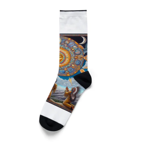 月　太陽　大地への祈り3 Socks