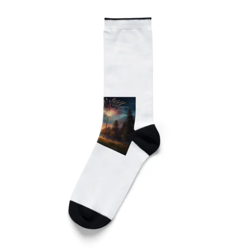 花火と空を舞う蛍 Socks