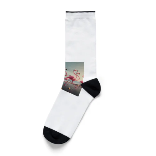 サイズフリー ミュージックフラミンゴ Socks