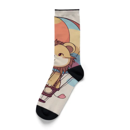 おもちゃの熱気球でかわいいライオンに会おう Socks